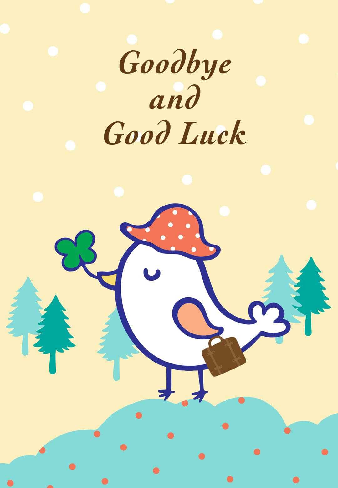 Free Printable Goodbye And Good Luck Greeting Card inside Farewell Card Template Word