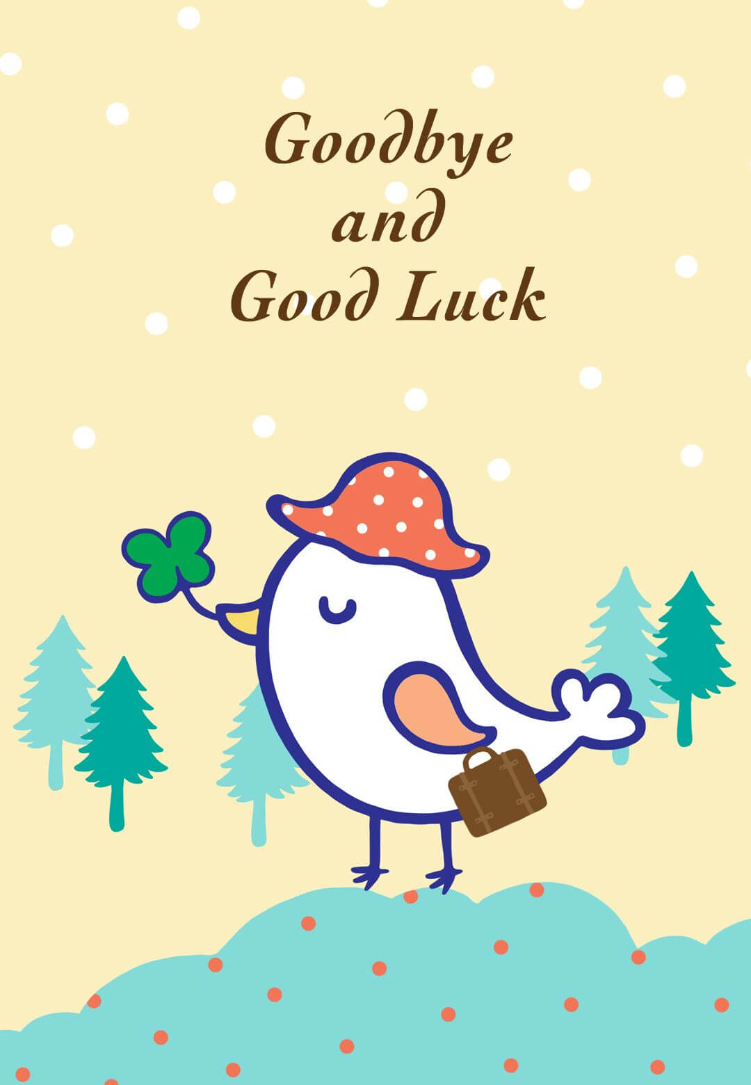 Free Printable Goodbye And Good Luck Greeting Card With Goodbye Card Template