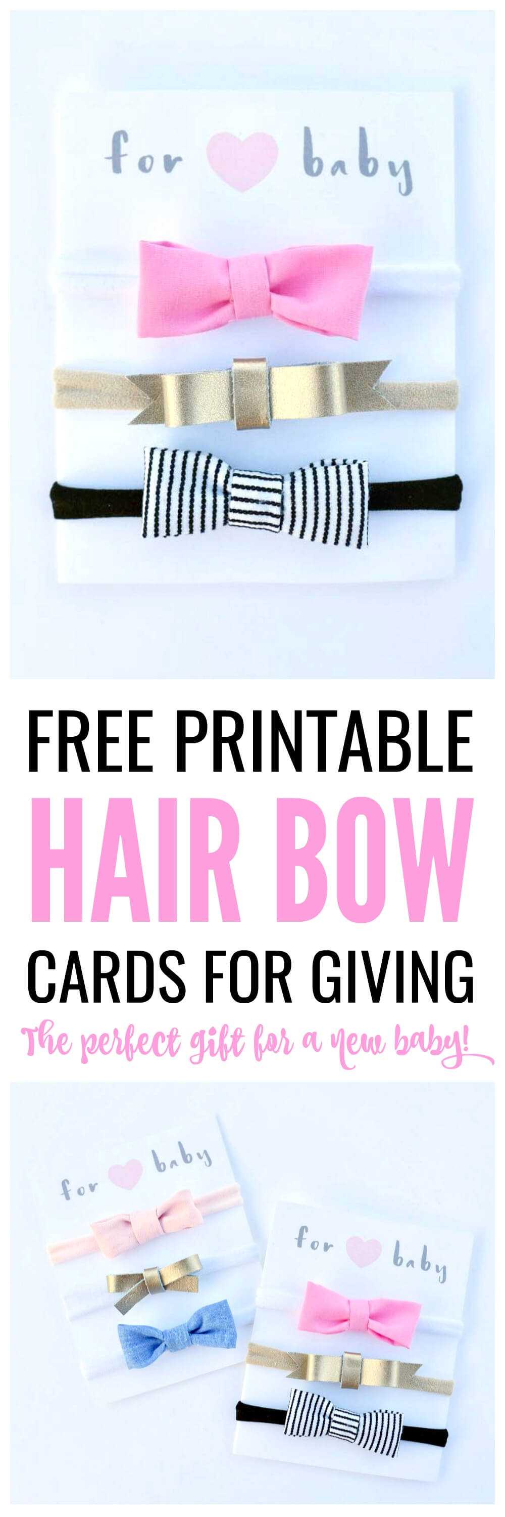 Free Printable Hair Bow Cards For Diy Hair Bows And Pertaining To Headband Card Template