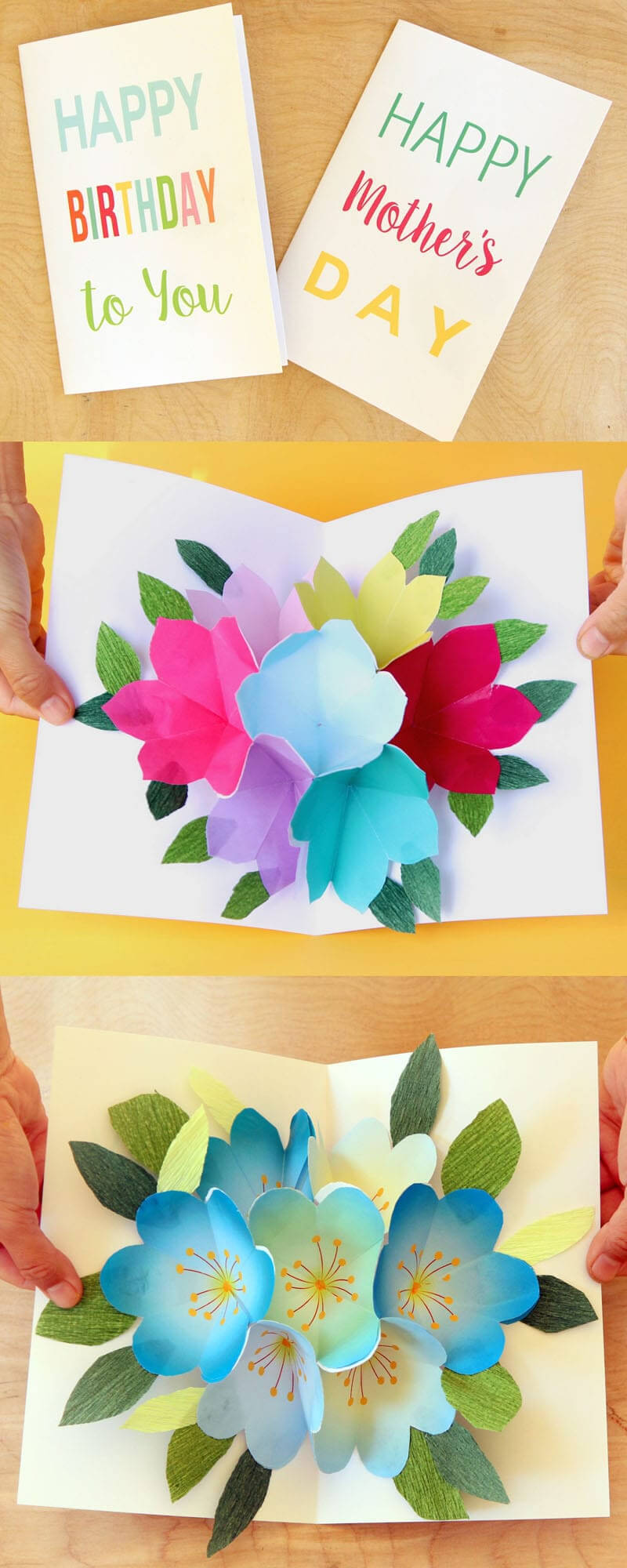 Free Printable Happy Birthday Card With Pop Up Bouquet – A Throughout Pop Up Card Templates Free Printable