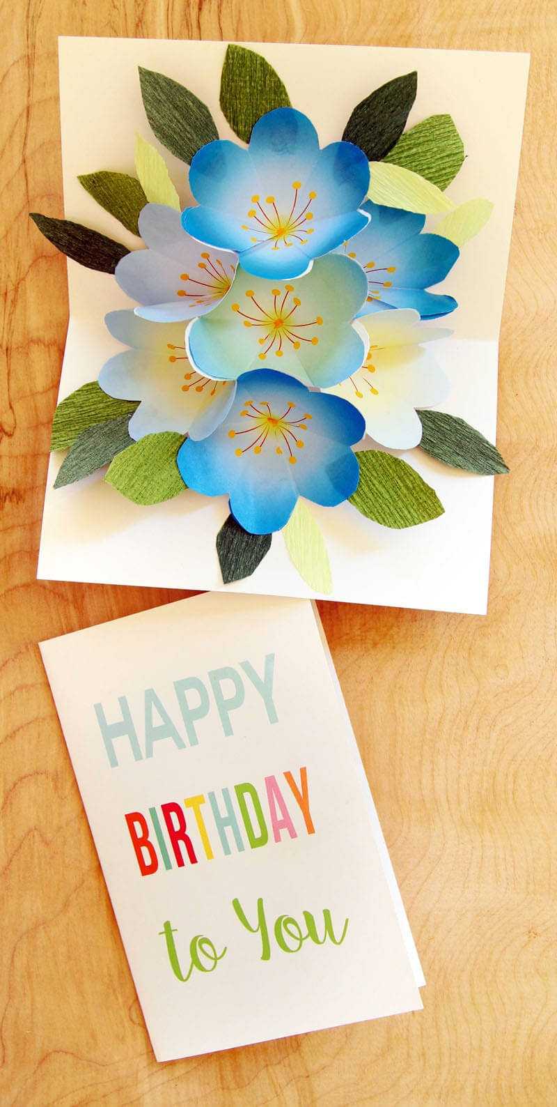 Free Printable Happy Birthday Card With Pop Up Bouquet – A With Regard To Printable Pop Up Card Templates Free