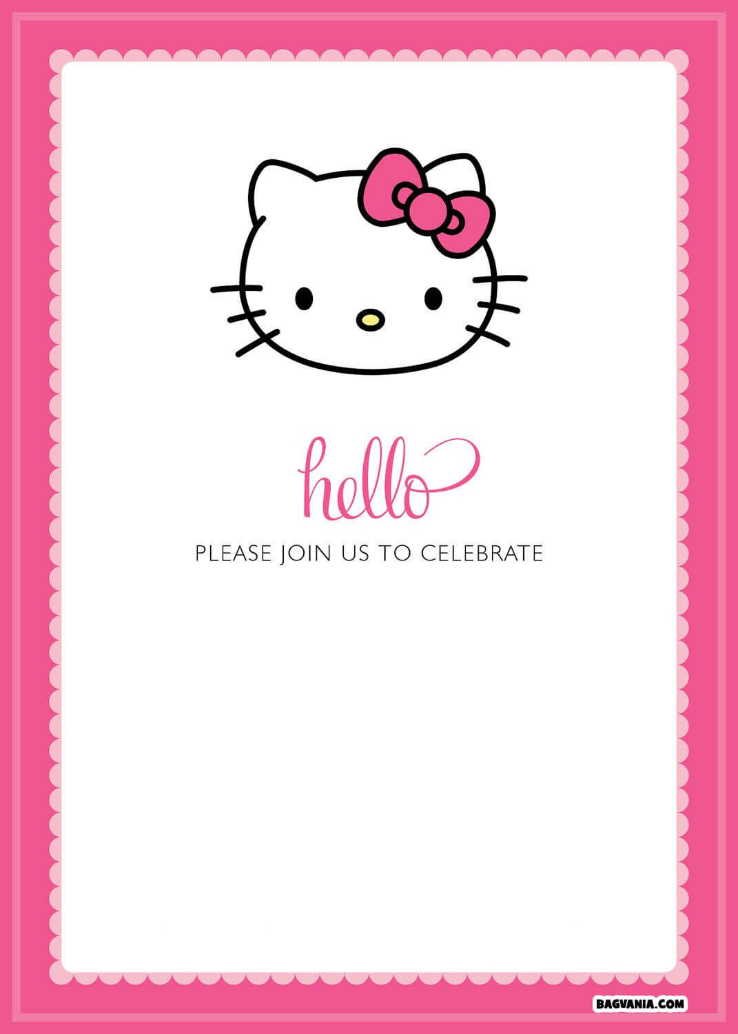 Free Printable Hello Kitty Birthday Invitations – Bagvania Inside Hello Kitty Birthday Banner Template Free