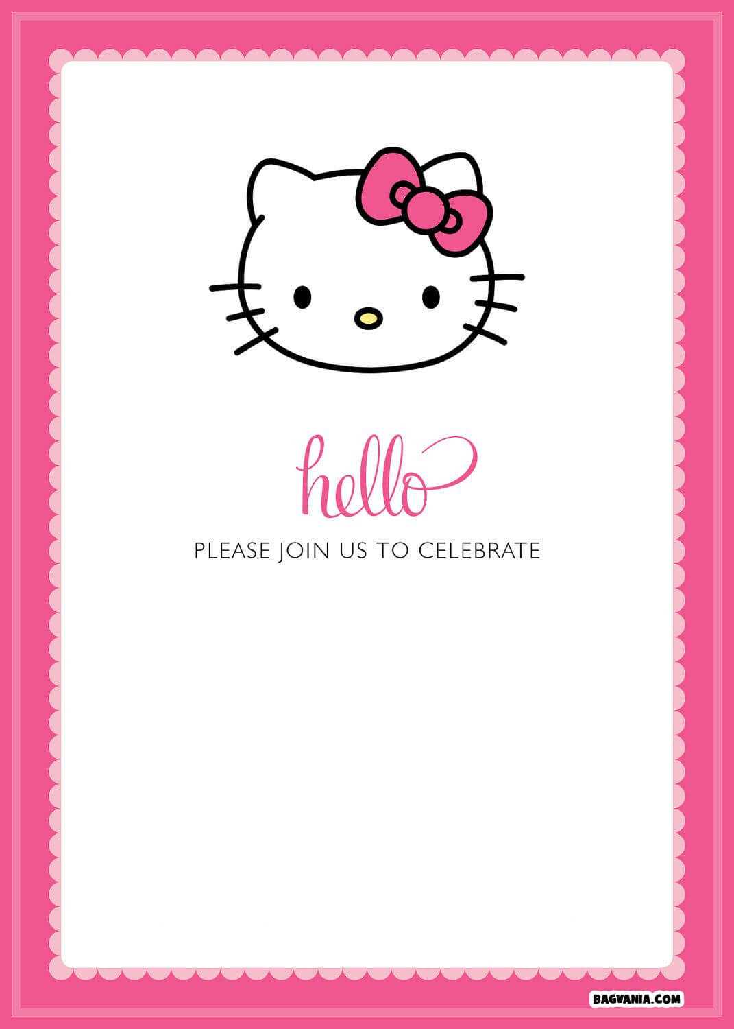 Free Printable Hello Kitty Birthday Invitations – Bagvania Inside Hello Kitty Birthday Banner Template Free