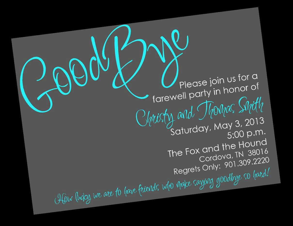 Free Printable Invitation Templates Going Away Party Intended For Farewell Invitation Card Template