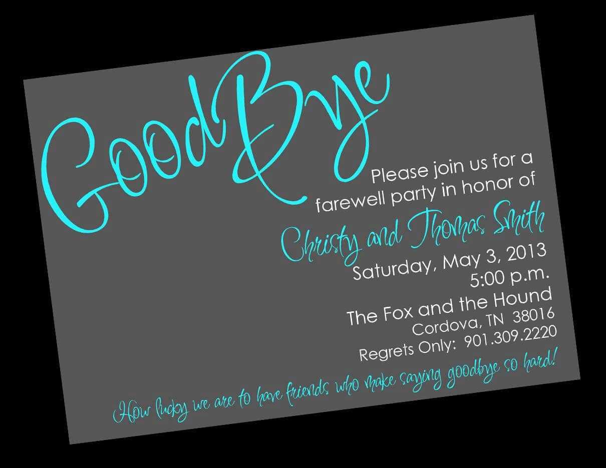 Free Printable Invitation Templates Going Away Party Intended For Farewell Invitation Card Template