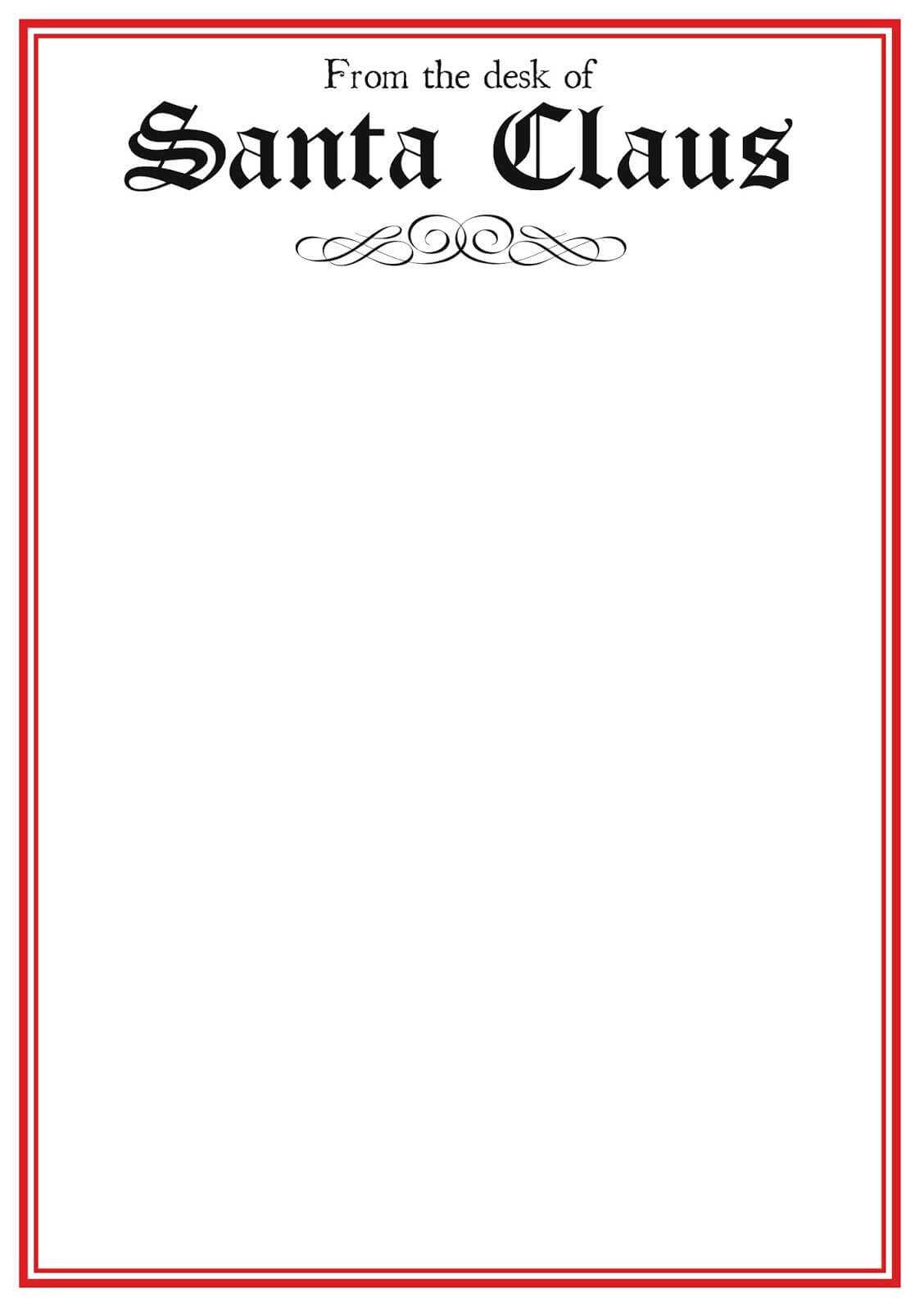 Free Printable Letter From Santa Template Word Collection For Blank Letter From Santa Template