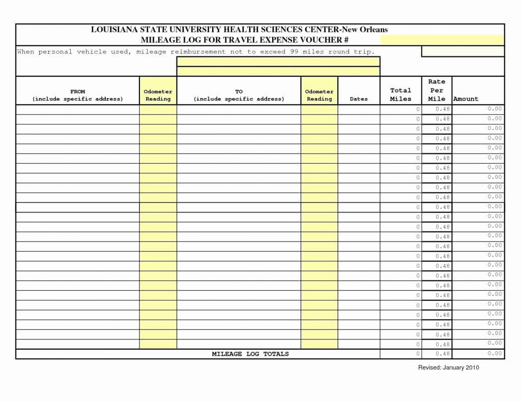 Free Printable Mileage Logs Spreadsheet Template Sheet Gas In Mileage Report Template