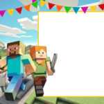 Free Printable Minecraft Birthday Invitation Template inside Minecraft Birthday Card Template