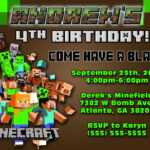 Free Printable Minecraft Birthday Party Invitations With Regard To Minecraft Birthday Card Template