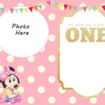 Free Printable Minnie Mouse 1St Invitation | Talli Regarding First Birthday Invitation Card Template