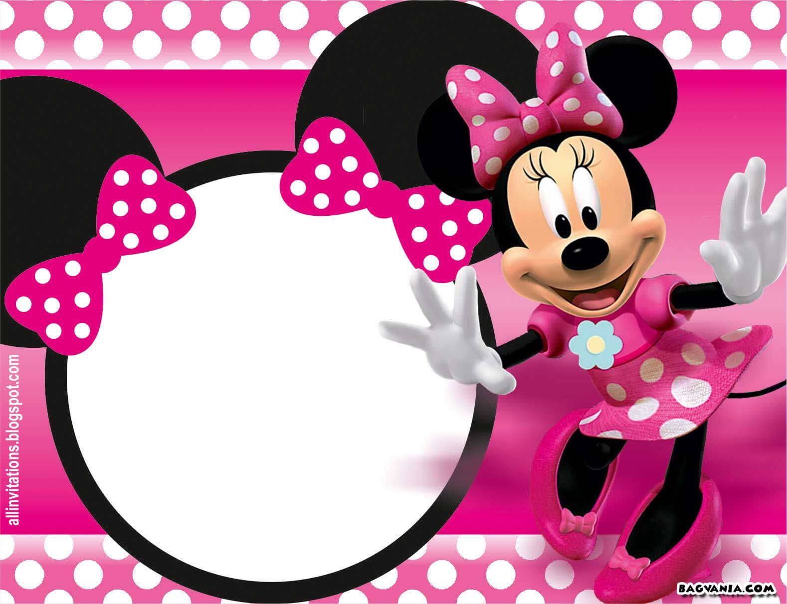 Free Printable Minnie Mouse Birthday Invitations – Bagvania With Regard To Minnie Mouse Card Templates