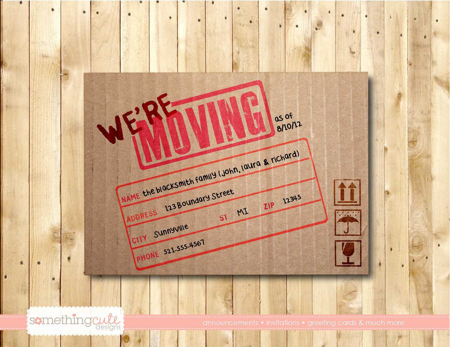 Free Printable Moving Announcement Templates Of Vintage For Free Moving House Cards Templates