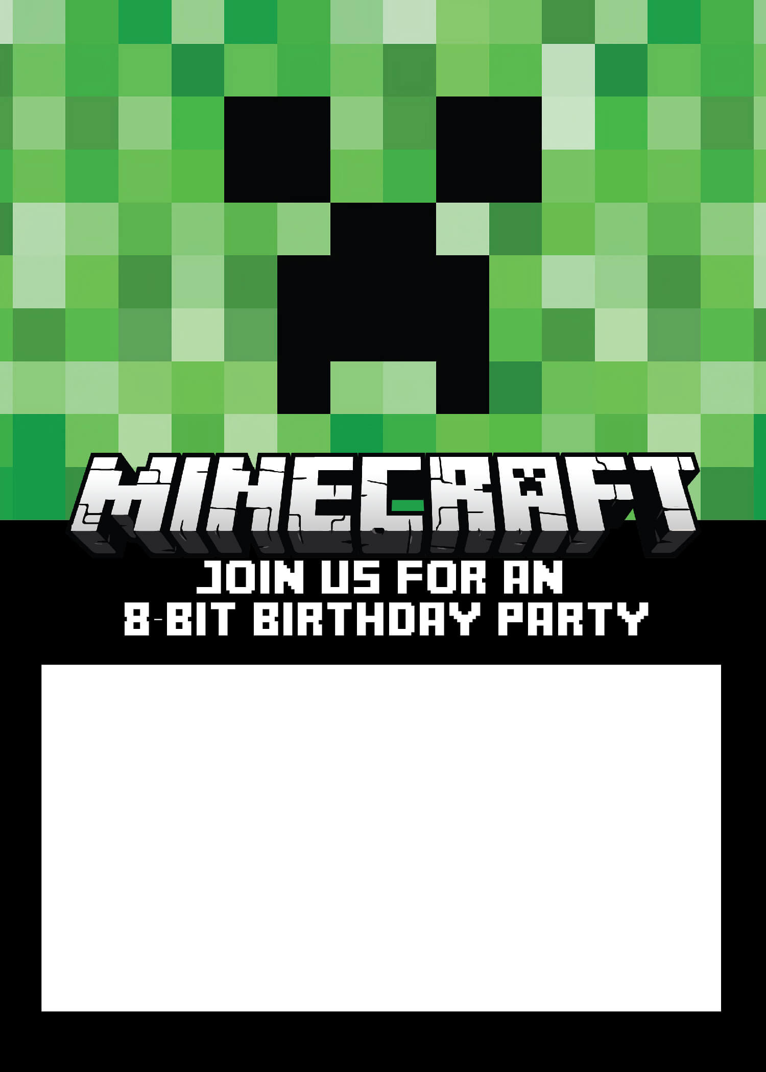 Free Printable Online Invitations Invitation Card Maker With Minecraft Birthday Card Template