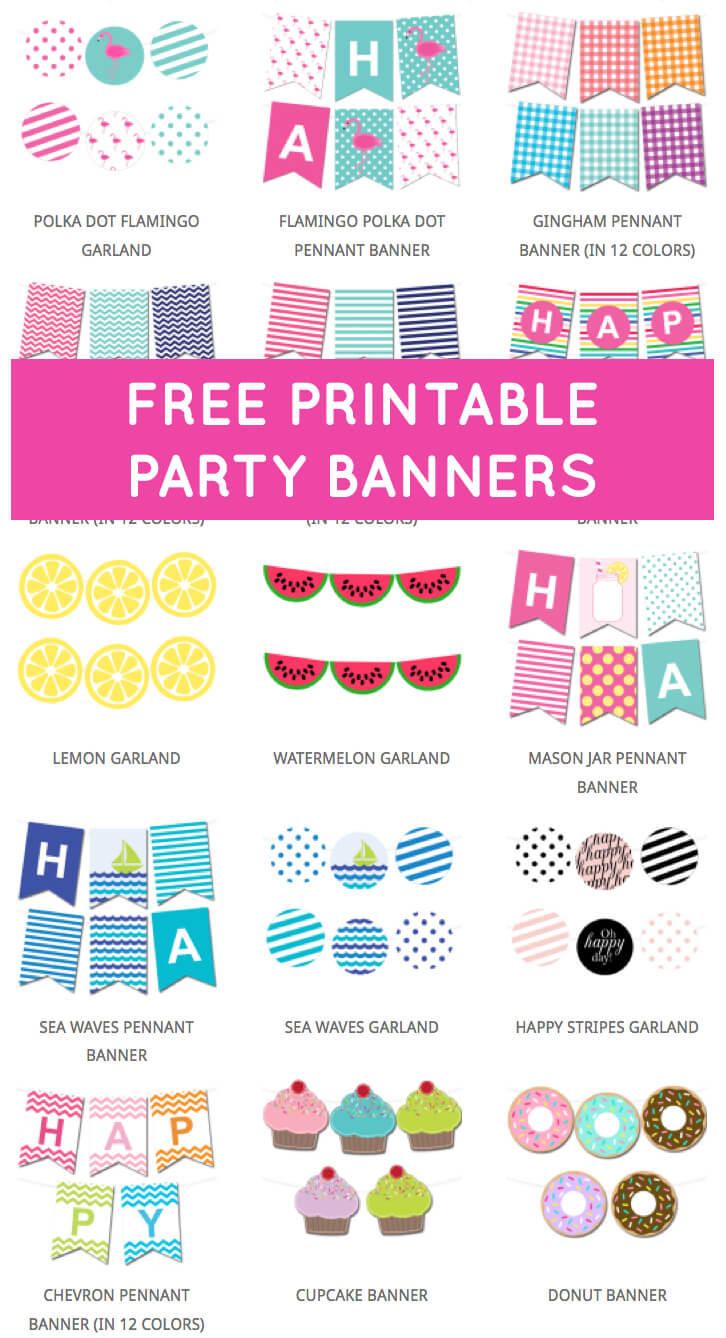 Free Printable Party Banners From @chicfetti | Alissa's Inside Sweet 16 Banner Template