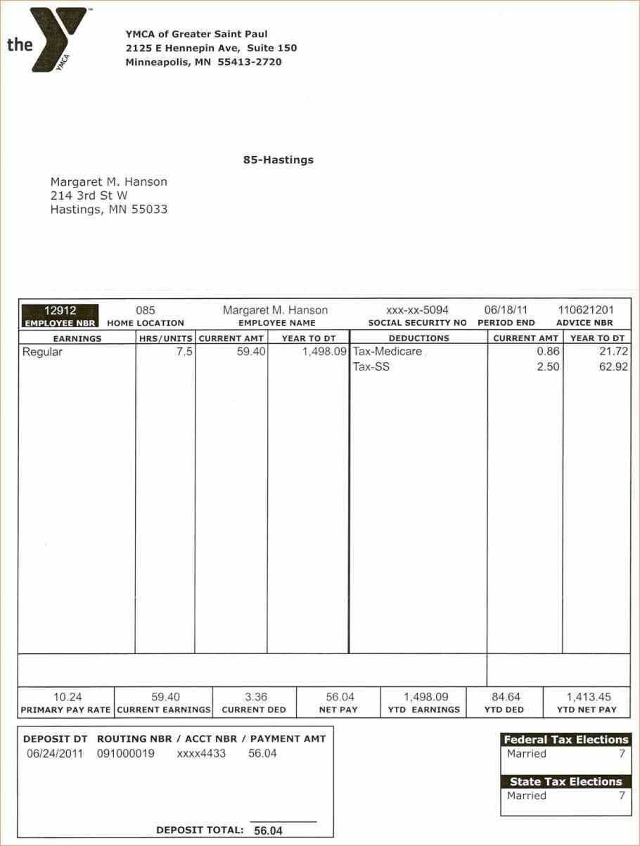 Free Printable Pay Stub Template Canada Check Templates Inside Blank Pay Stub Template Word