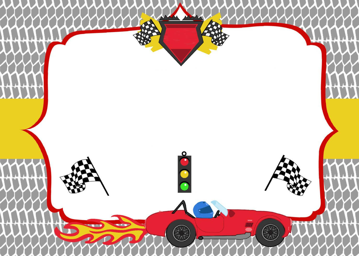 Free Printable Race Car Birthday Party Invitations Within Blank Race Car Templates