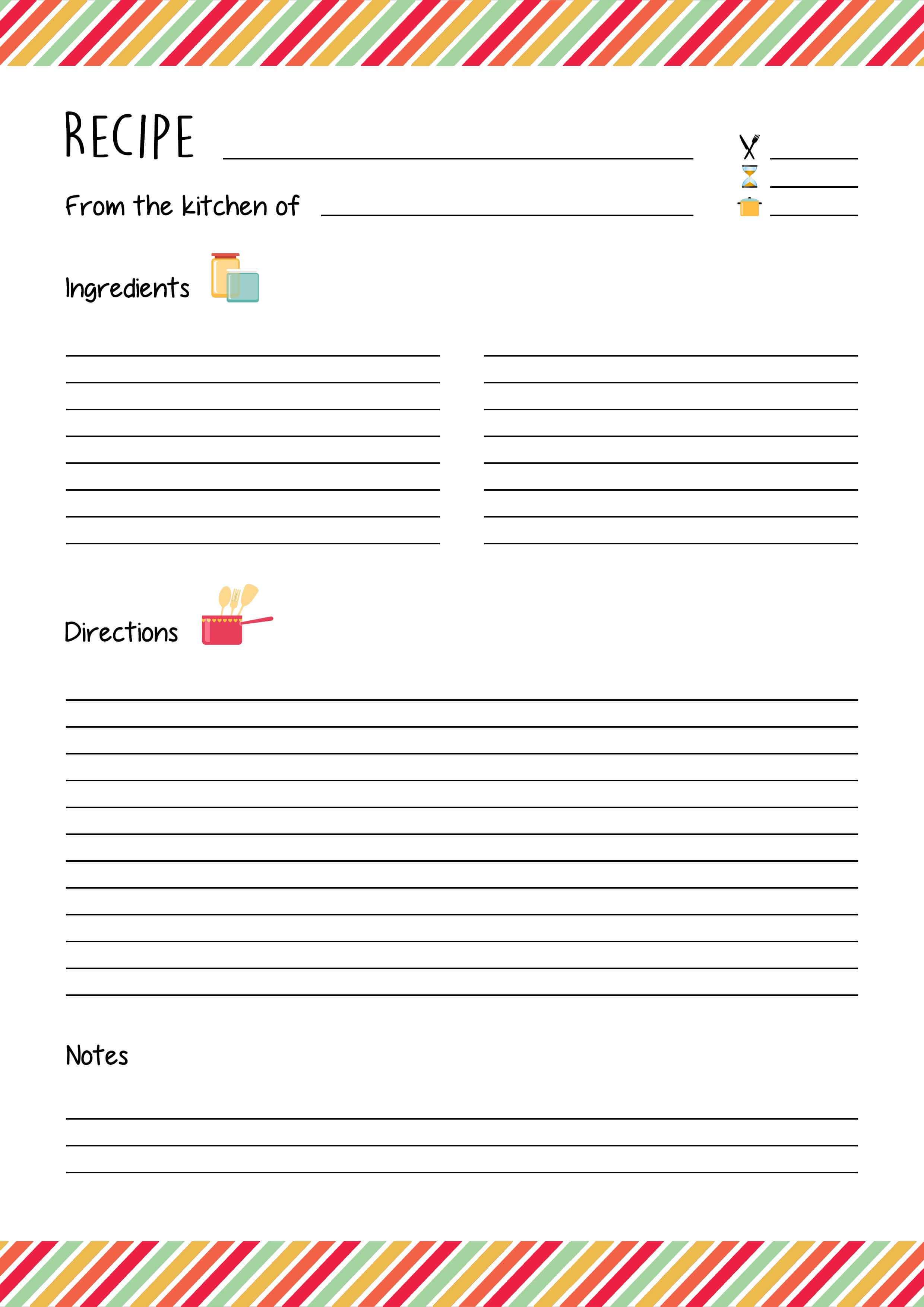 Free Printable Recipe Template: Diy Recipe Book! A4 | Recipe For Fillable Recipe Card Template