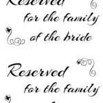 Free Printable Reserved Seating Signs For Your Wedding Regarding Reserved Cards For Tables Templates