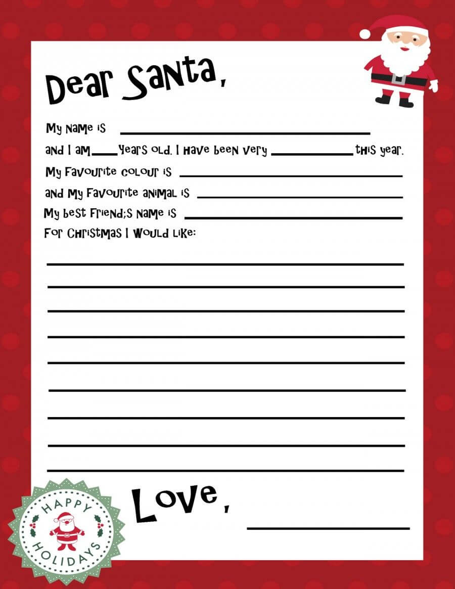 Free Printable Santa Letter Template | Holiday Christmas Intended For Santa Letter Template Word