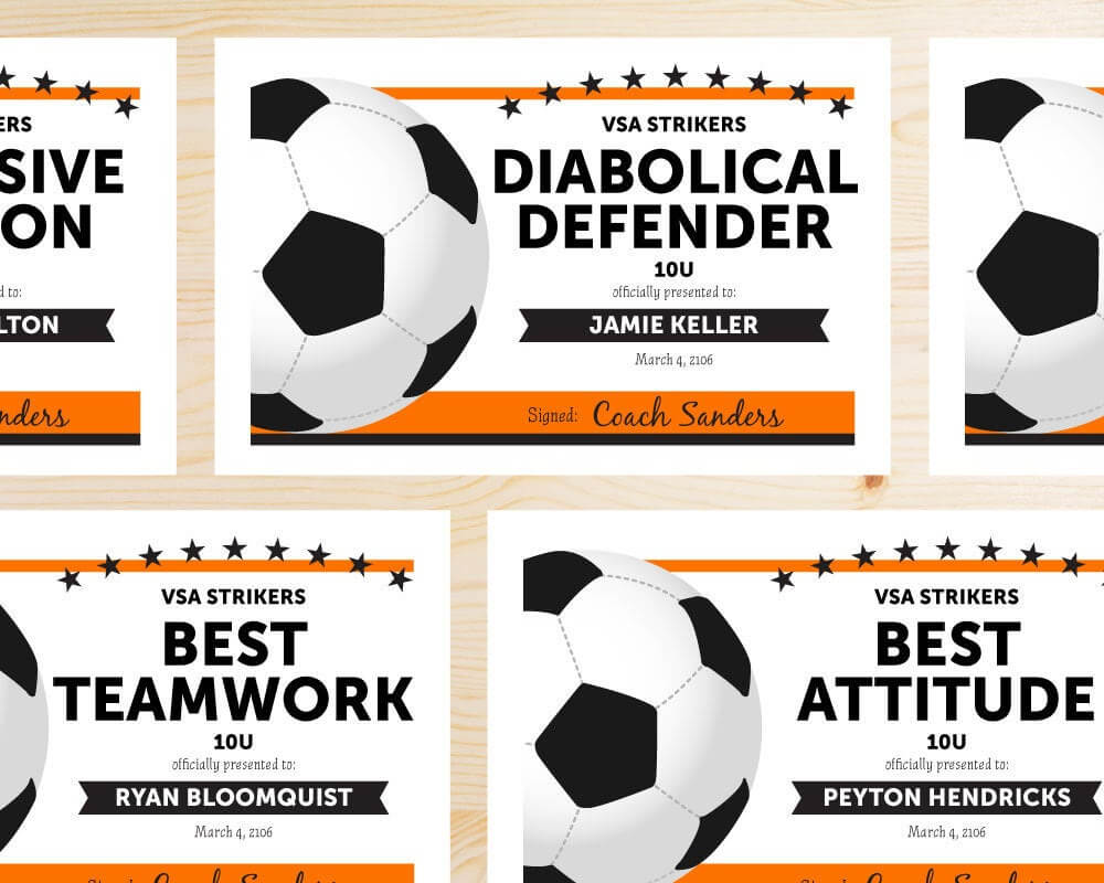 Free Printable Soccer Certificate Templates Editable Award Inside Soccer Award Certificate Template