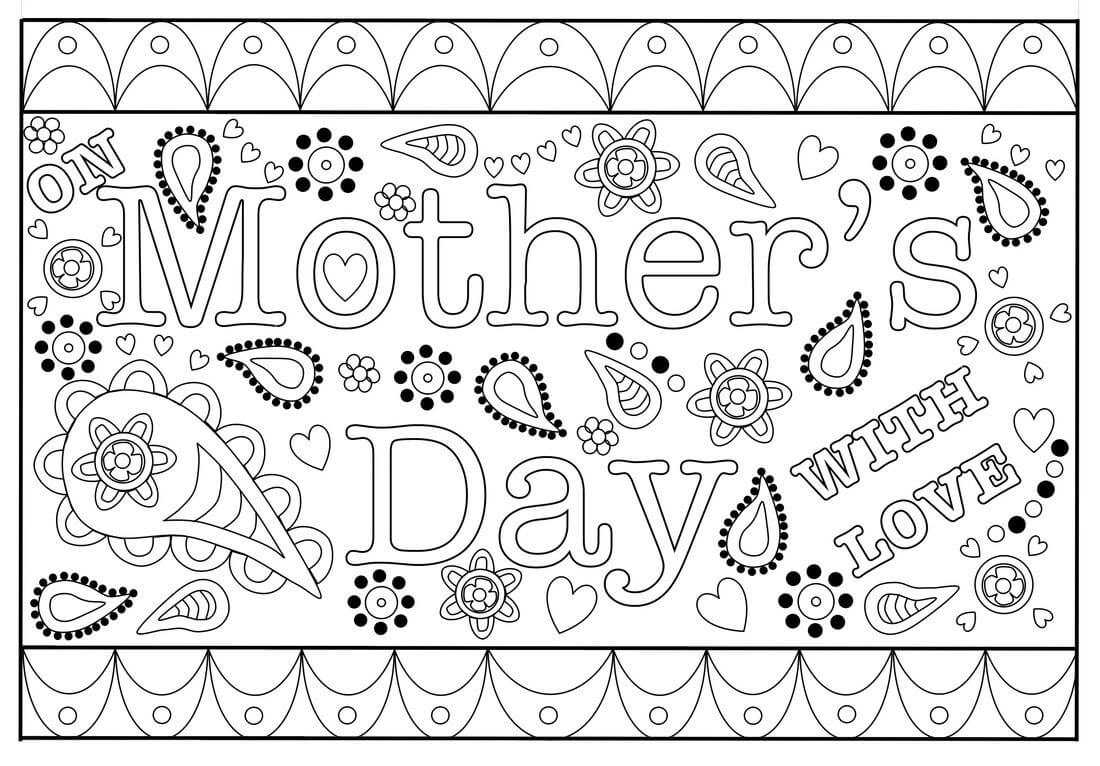 Free Printable Template For Colouring Mother's Day Card For Inside Mothers Day Card Templates