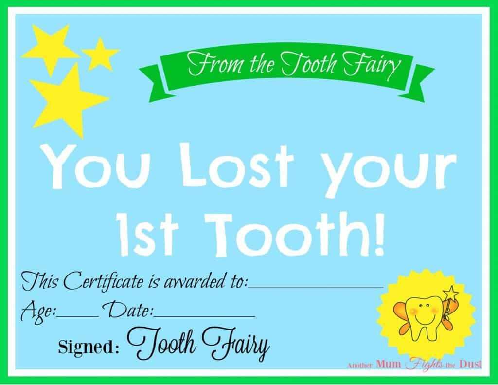 Free Printable Tooth Fairy Certificate | 40 | Tooth Fairy For Tooth Fairy Certificate Template Free