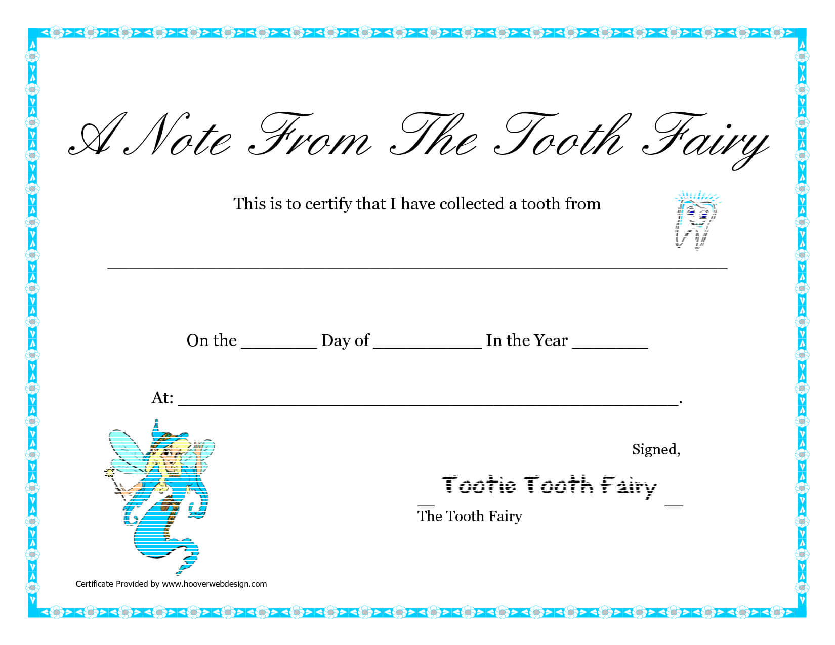 Free Tooth Fairy Certificate Template : Free Printable Tooth Fairy Letter T...