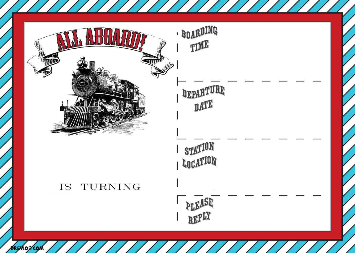 Free Printable Vintage Train Ticket Invitation | Free In Blank Train Ticket Template