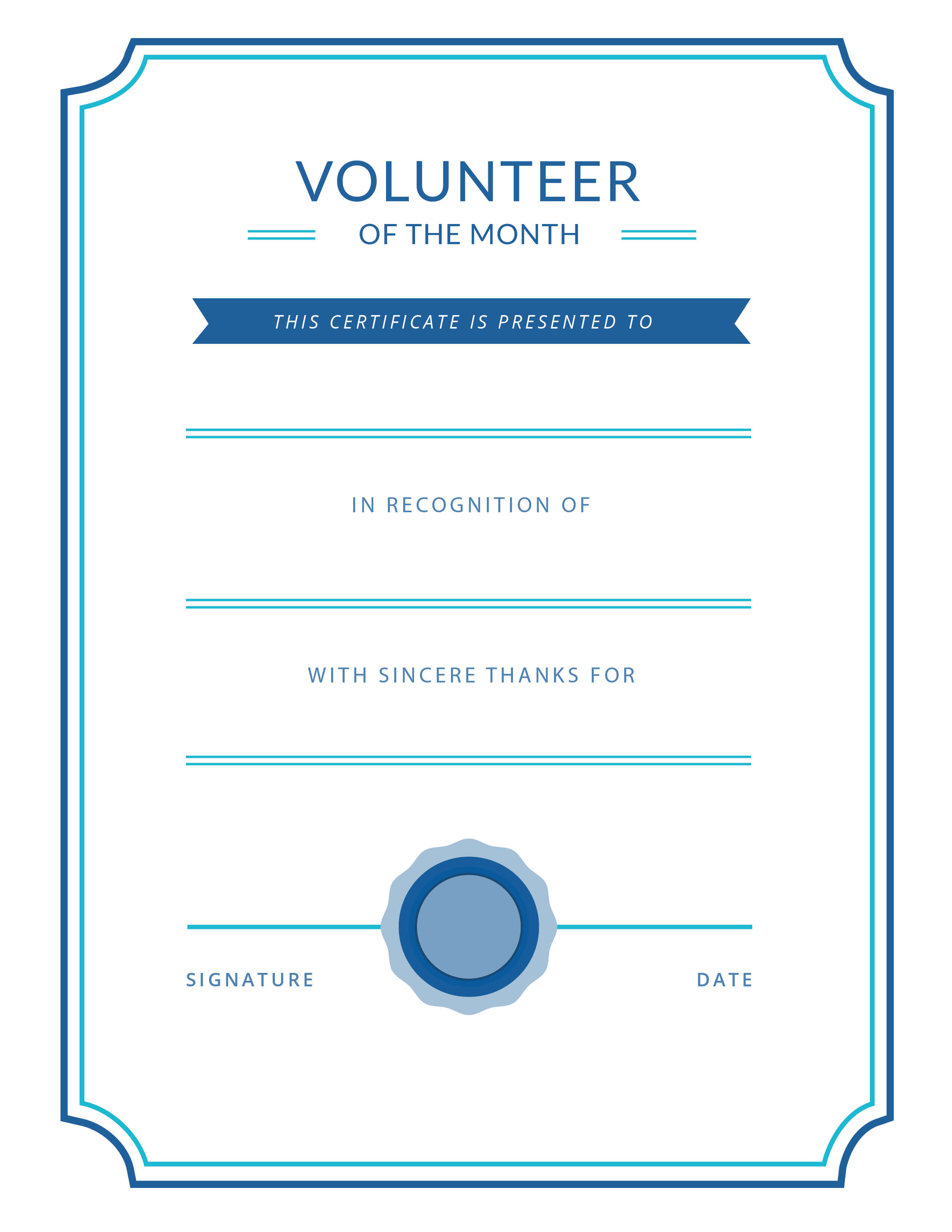 Free Printable Volunteer Appreciation Certificates | Signup In Free Printable Student Of The Month Certificate Templates