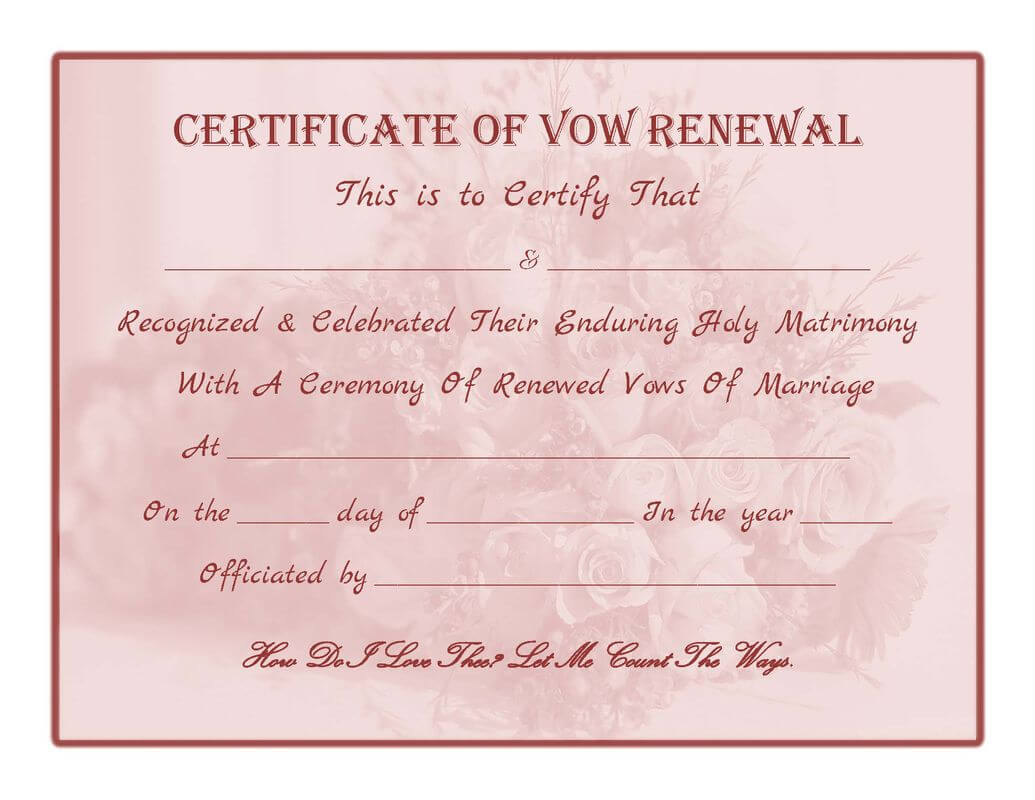 Free Printable – Vow Renewal Certificate | All Things Within Anniversary Certificate Template Free