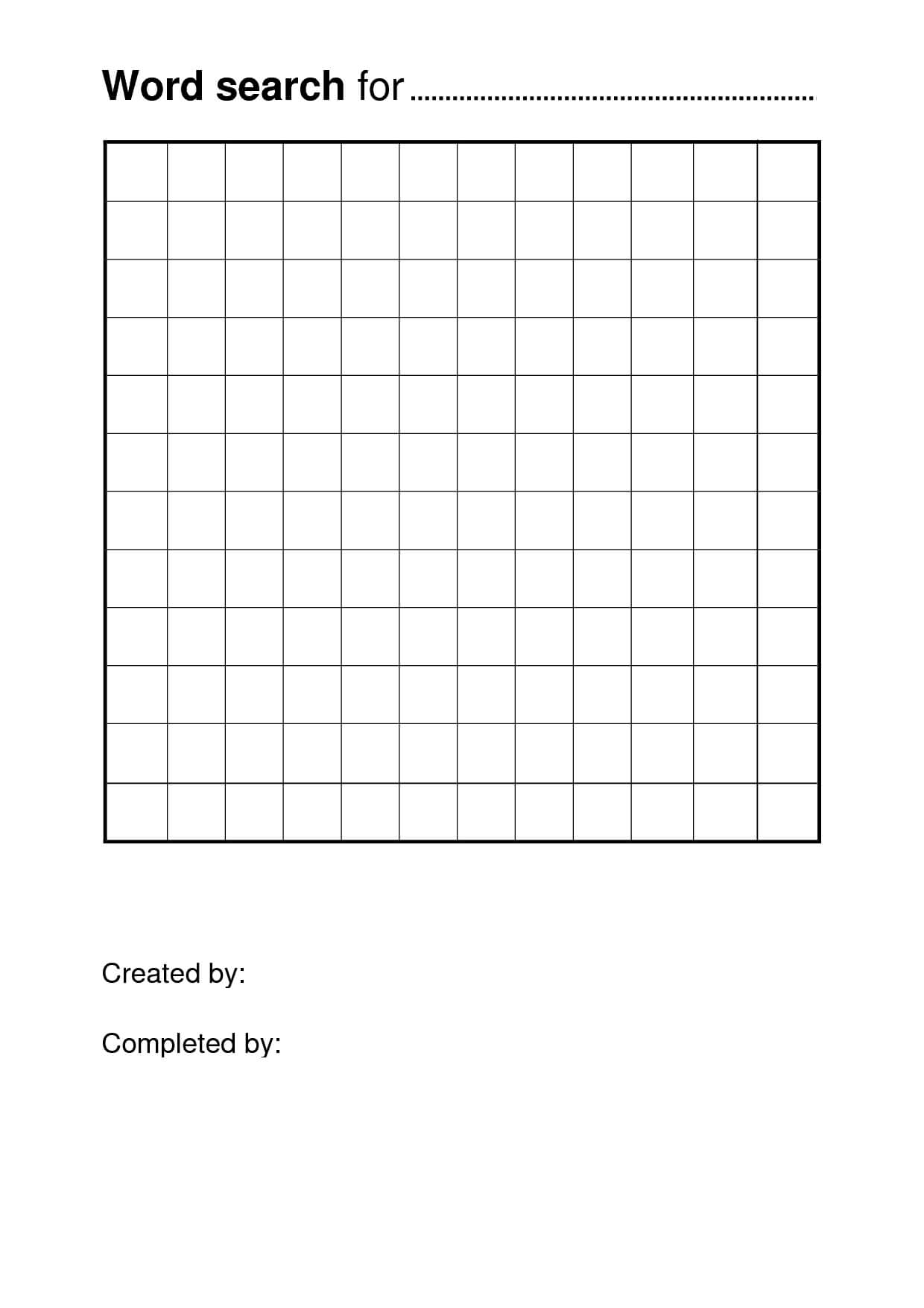 Free Printable Word Search Puzzle Templates | Pisanie | Free Pertaining To Word Sleuth Template
