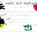 Free Printable World's Best Boyfriend Certificates Intended For Love Certificate Templates