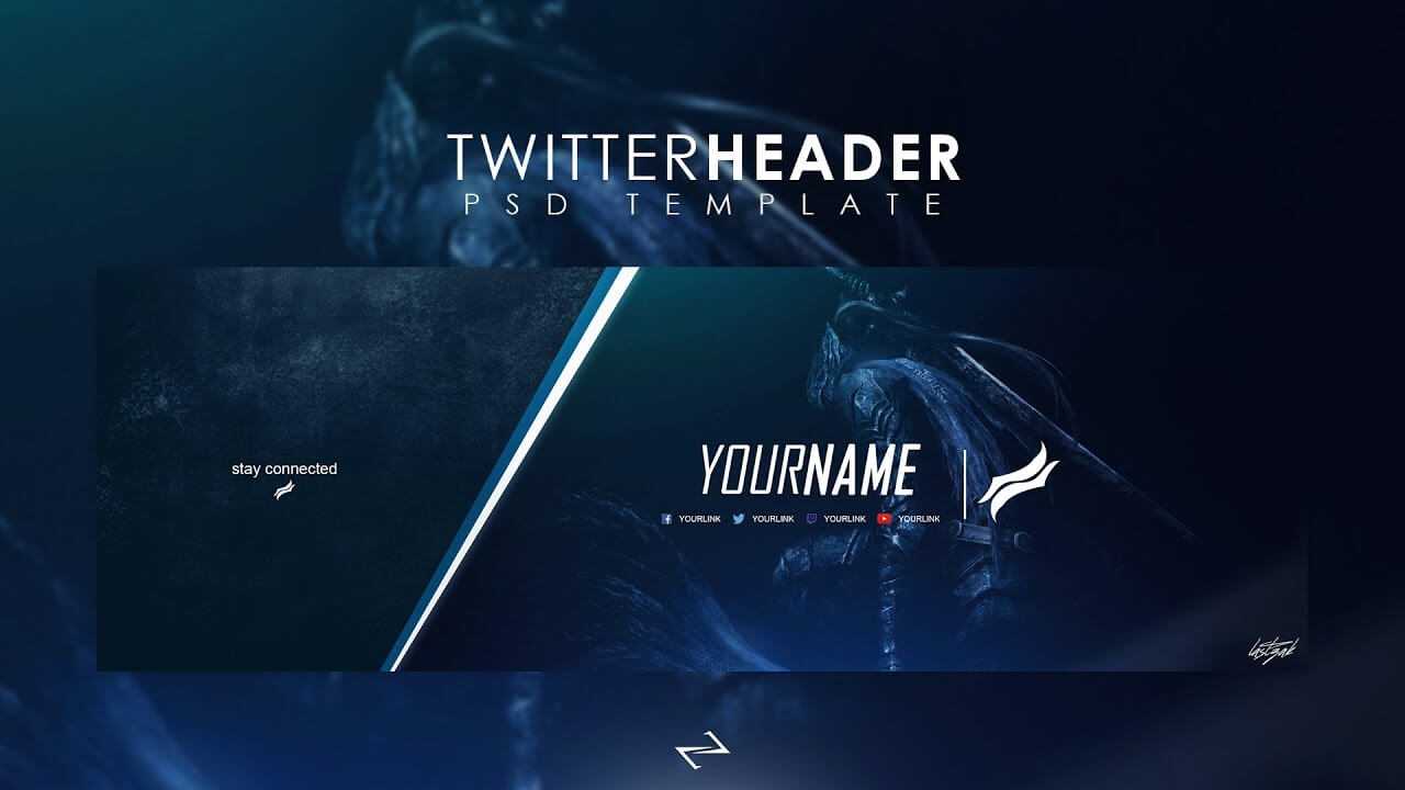 Free Professional Gaming Twitter Header Psd Template 2017 Pertaining To Twitter Banner Template Psd