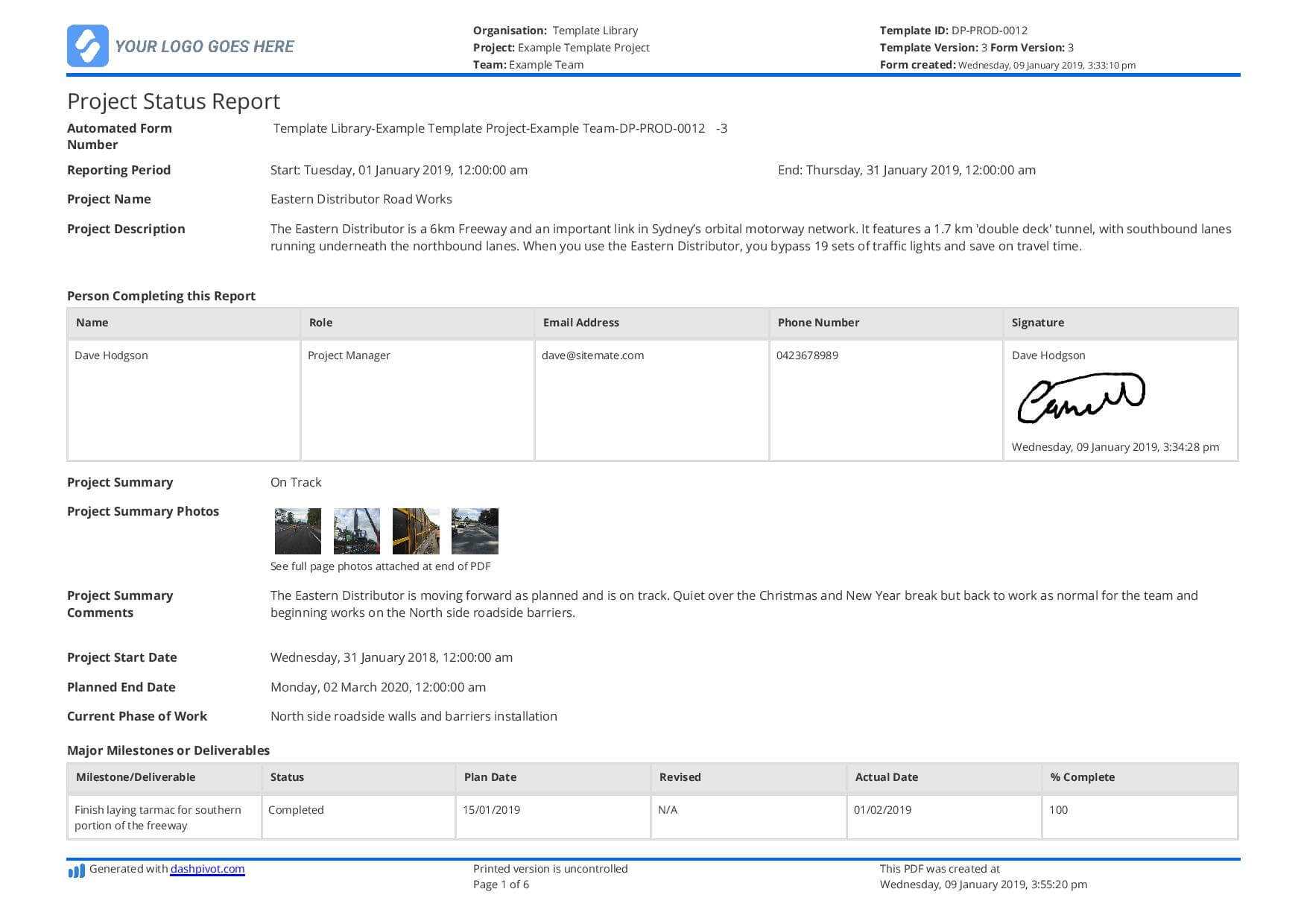 Free Project Status Report Template (Better Than Word, Excel Intended For Production Status Report Template