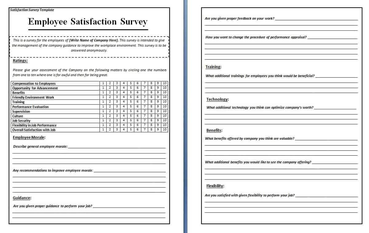 Free Questionnaire Template Word – Top Image Gallery Site Inside Employee Satisfaction Survey Template Word