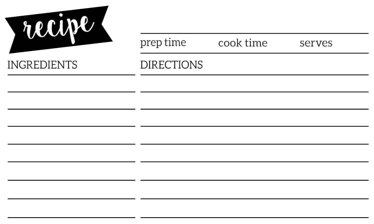 Free Recipe Card Template Printable – Paper Trail Design For Template For Cards To Print Free