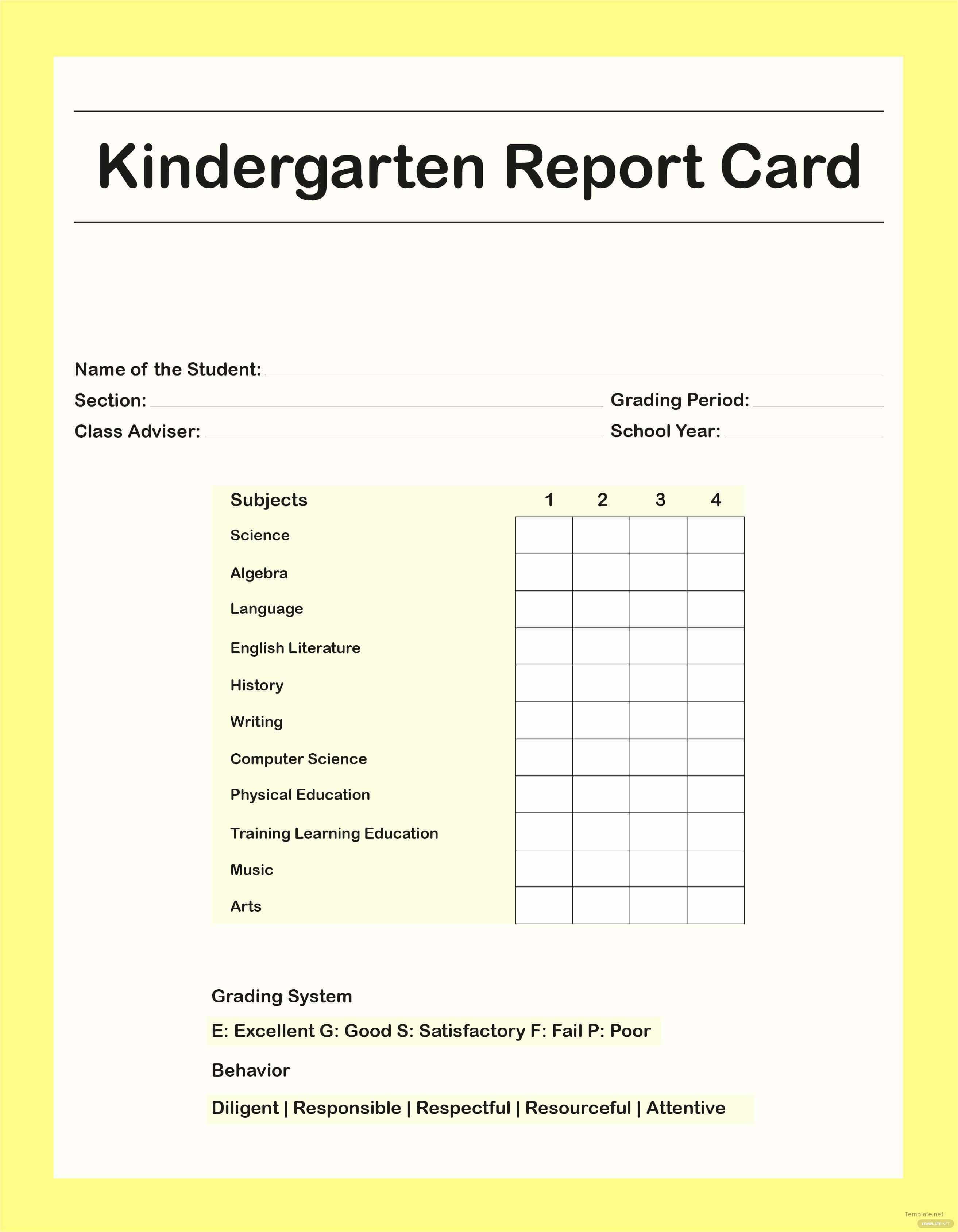 Free Report Card Template | Meetpaulryan Pertaining To Kindergarten Report Card Template