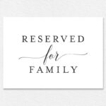 Free Reserved For Family Printable Card From | Colour Throughout Reserved Cards For Tables Templates