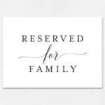 Free Reserved For Family Printable Card From | Colour Throughout Reserved Cards For Tables Templates