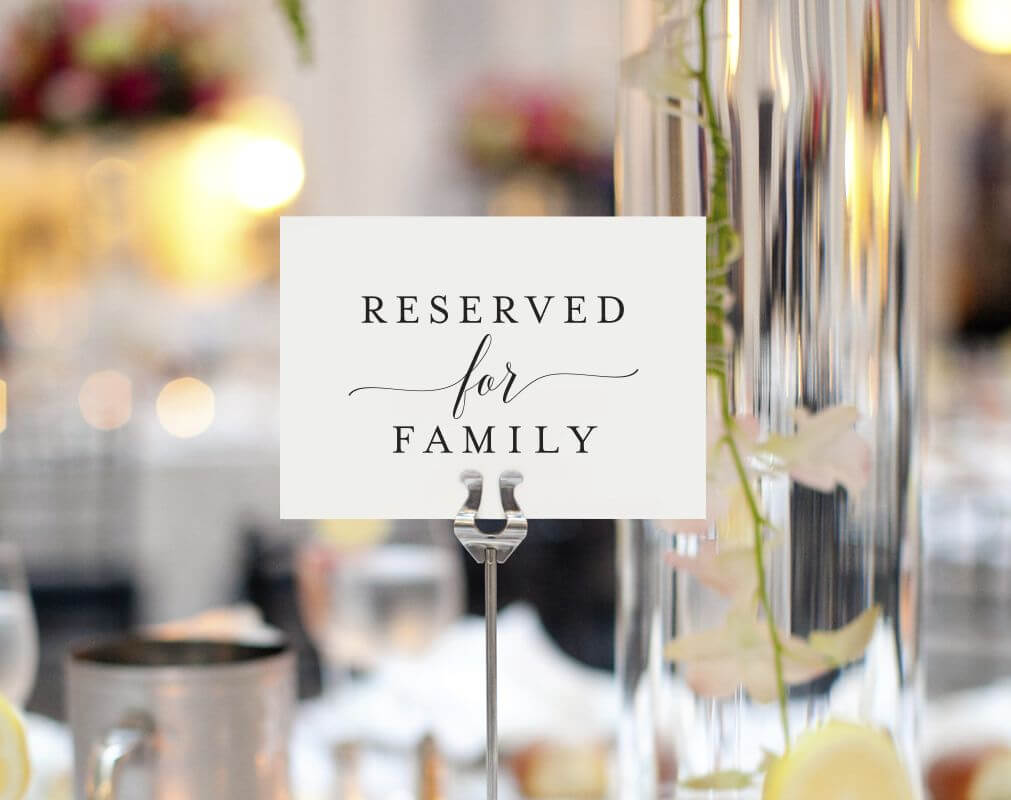 Free Reserved For Family Printable Card From | Dohl Ideas Pertaining To Reserved Cards For Tables Templates