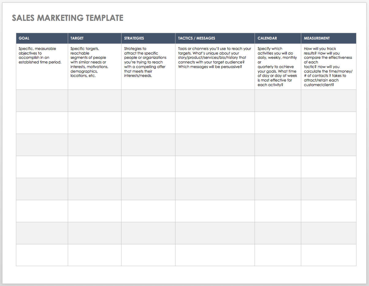 Free Sales Pipeline Templates | Smartsheet For Sales Team Report Template