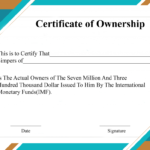 Free Sample Certificate Of Ownership Templates | Certificate Throughout Ownership Certificate Template