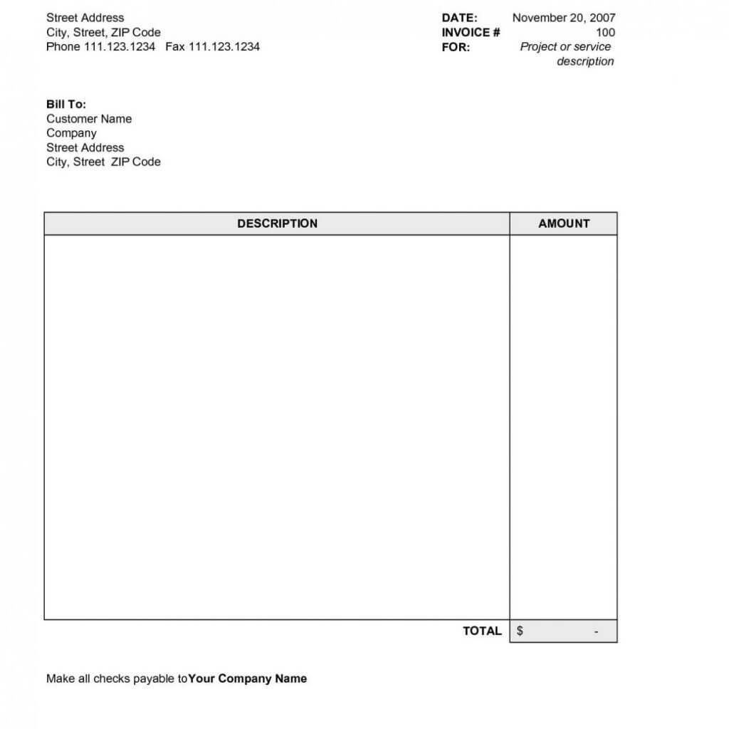 Free Simple Invoice Template Excel With Uk Plus Invoices Throughout Simple Report Template Word