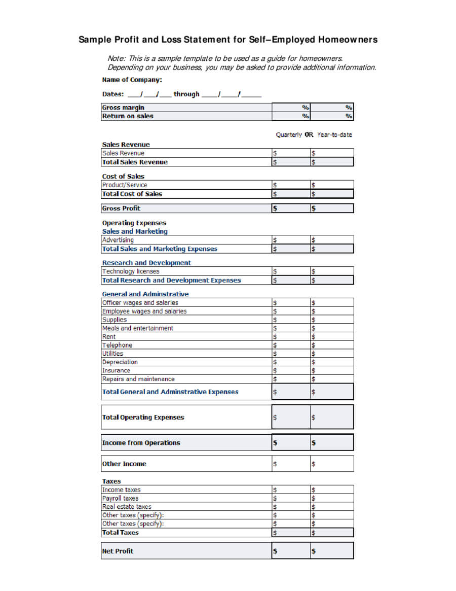 Free Small Business Financial Statement Template With Form Within Excel Financial Report Templates