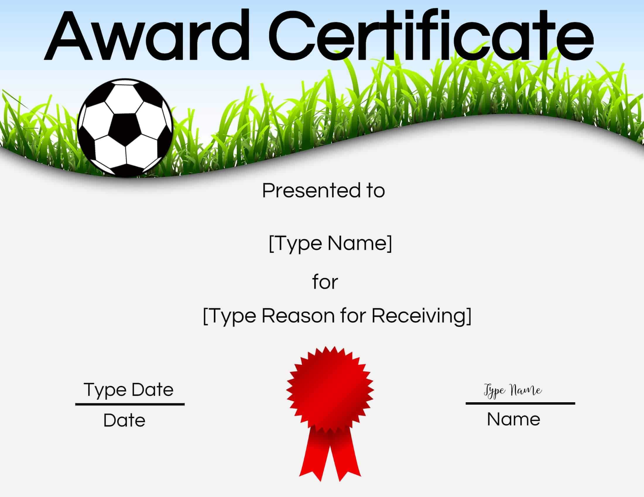 Free Soccer Certificate Maker | Edit Online And Print At Home In Soccer Award Certificate Template