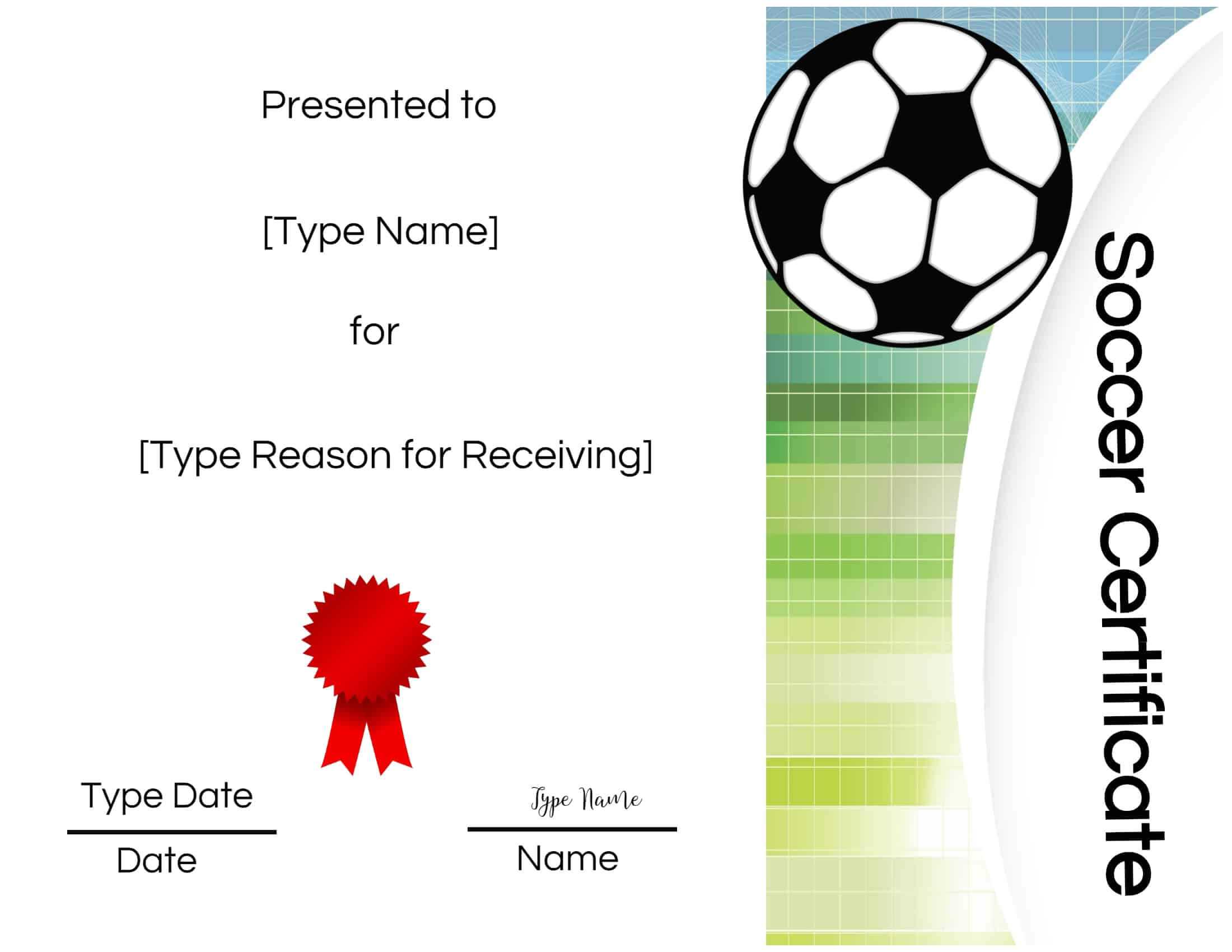 Free Soccer Certificate Maker | Edit Online And Print At Home Intended For Soccer Certificate Template Free