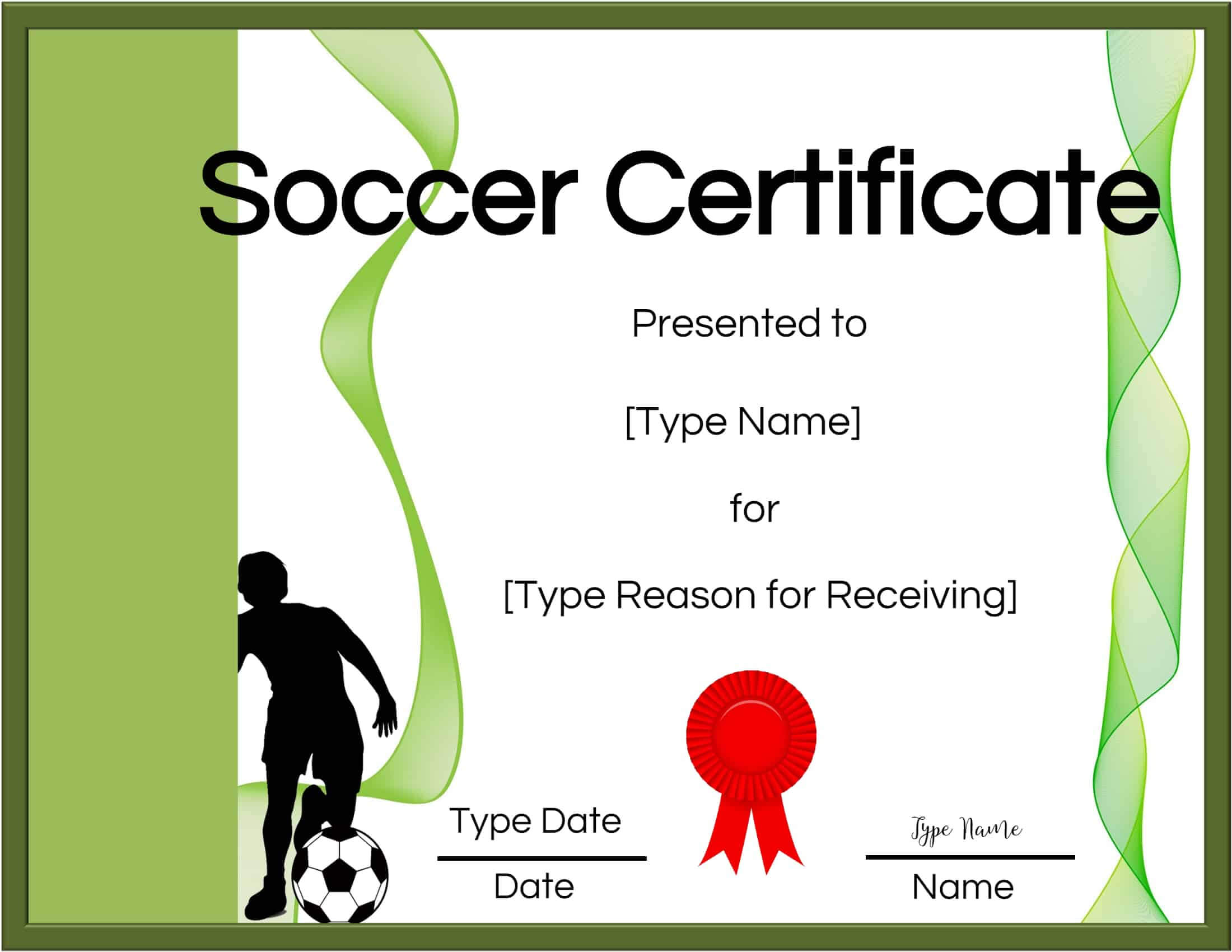 Free Soccer Certificate Maker | Edit Online And Print At Home With Soccer Certificate Template