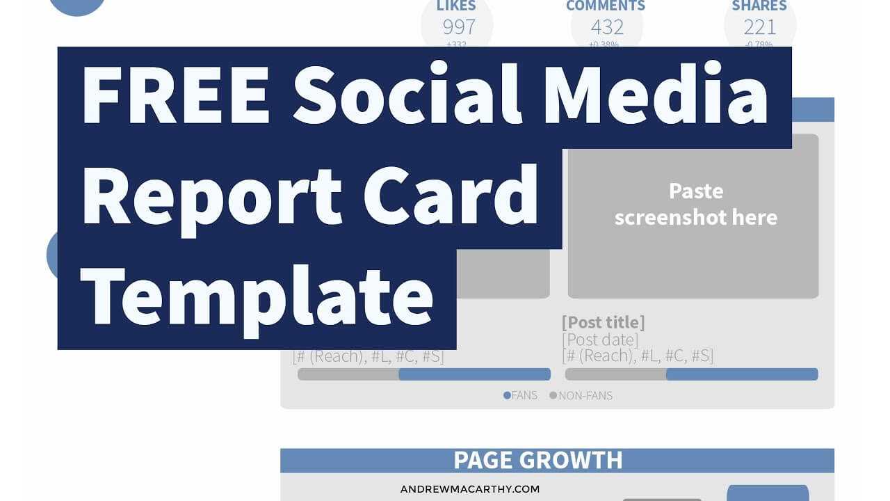 Free Social Media Report Card Template (Photoshop .psd) Intended For Free Social Media Report Template