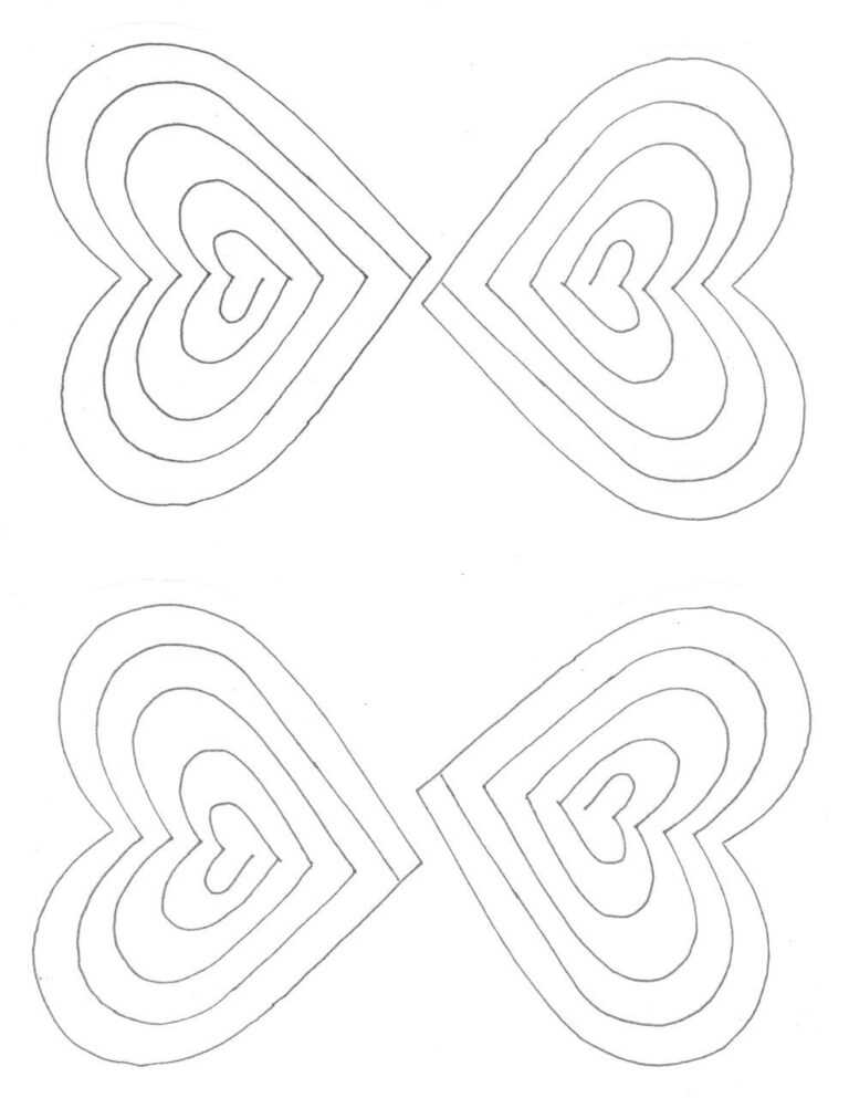 Free Spiral Heart Printable Template Valentines Pop Up for Pop Out