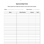 Free Sponsorship Form Template - Oloschurchtp | Flyer with Sponsor Card Template